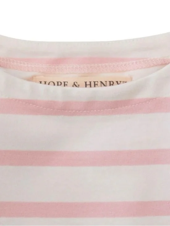 Hope & Henry Girls' Pink Stripe & Bow Fit-and-Flare Dress - Picture 3 of 6